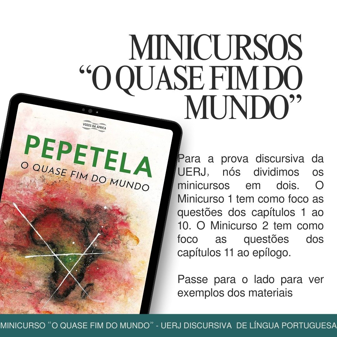 profbluzzen's tweet photo. Minicursos "O quase fim do mundo"
PROVA DISCURSIVA UERJ DE LÍNGUA PORTUGUESA https://t.co/2JyW8um751