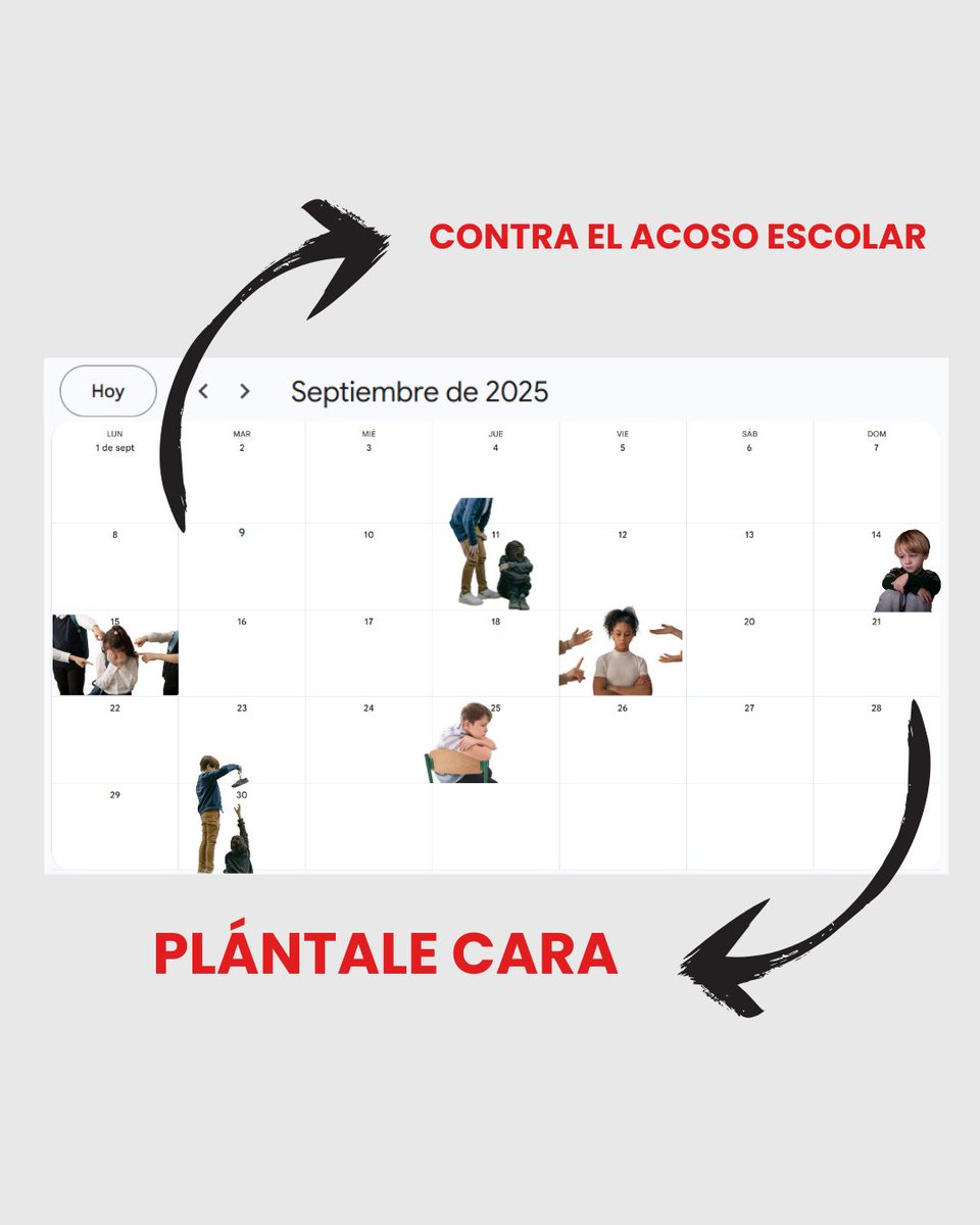 FundacionANAR's tweet photo. 📅 Para muchos niños y niñas, cada día de colegio es un infierno.
El acoso escolar no se vive un día puntual: se repite jornada tras jornada.

🚫 Contra el acoso escolar, plántale cara.
Tu apoyo, tu voz y tu acción pueden marcar la diferencia. https://t.co/cvtIkPNUUd