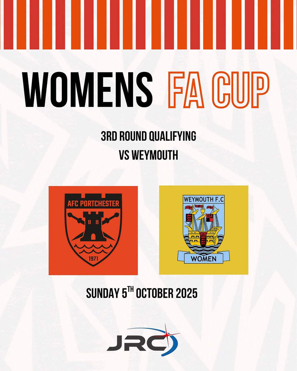 After yesterday’s second-half comeback win, we’ve been drawn at home to Weymouth in the next round of the Women’s FA Cup! 🔶⚽️

📅 Sunday 5th October
📍 Onsite Group Stadium

A big home tie – we’ll need all your support! 💪🔥

More details on tickets and match info to follow.