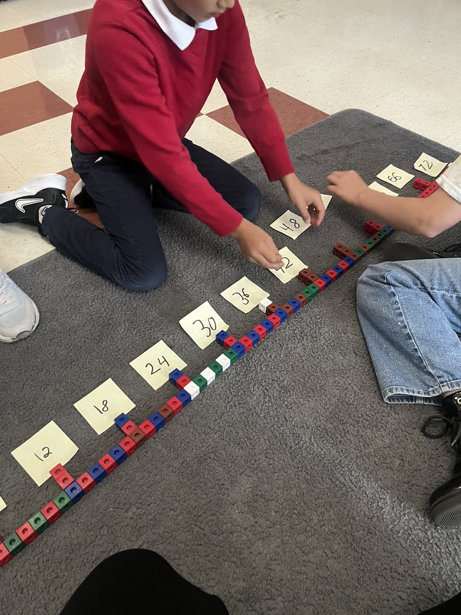 MsMelDemers's tweet photo. Building number lines to develop our understanding of skip counting, and how it relates to addition and multiplication! @StLukeOttawa #ocsbMath https://t.co/mo2MuYcOHX