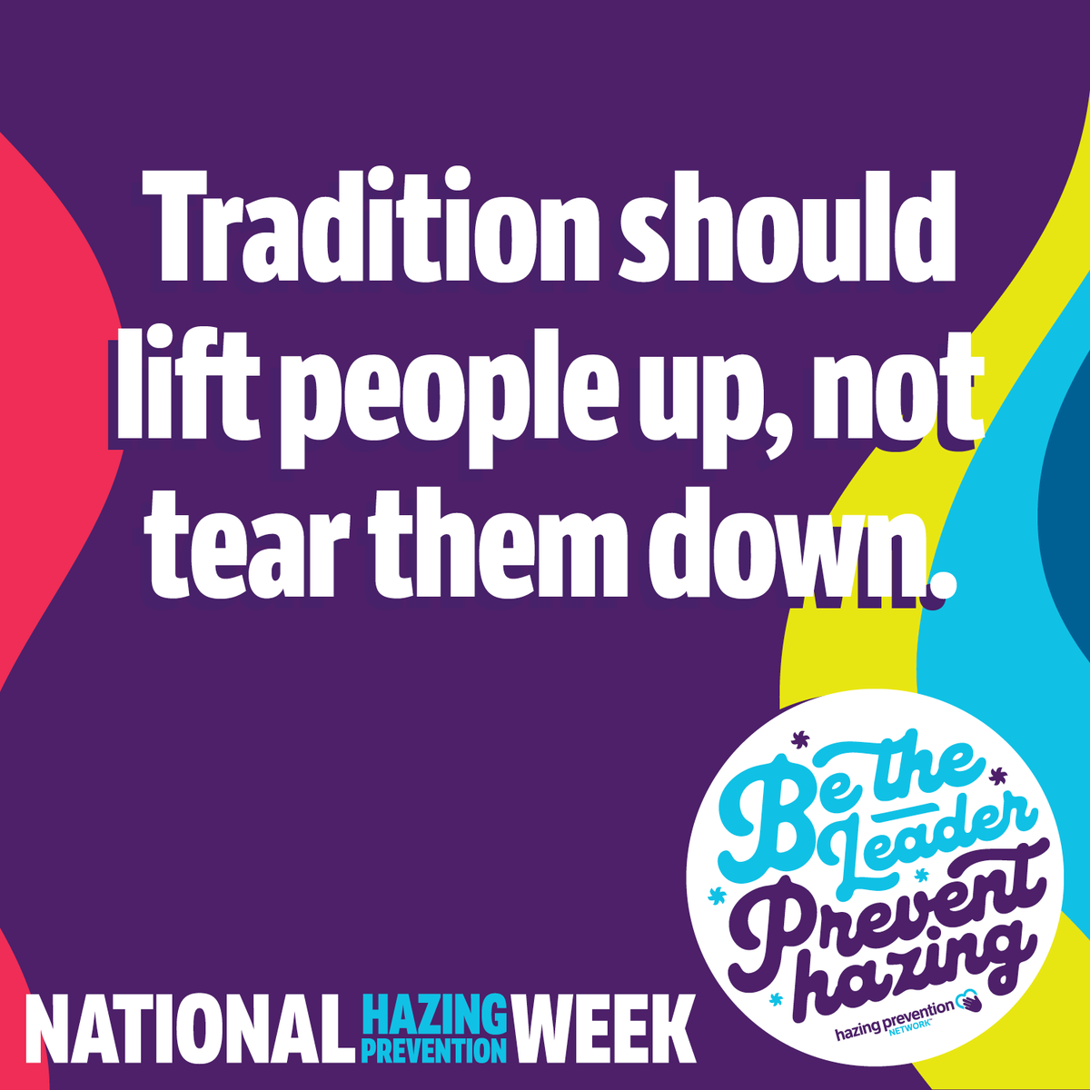 This week is National Hazing Prevention Week. Hazing isn’t harmless – it can cause lasting trauma and even take lives. Let’s build organizations based on respect, not abuse. #BeTheLeader to create a safe community for everyone. #NHPW2025 #HazingPrevention