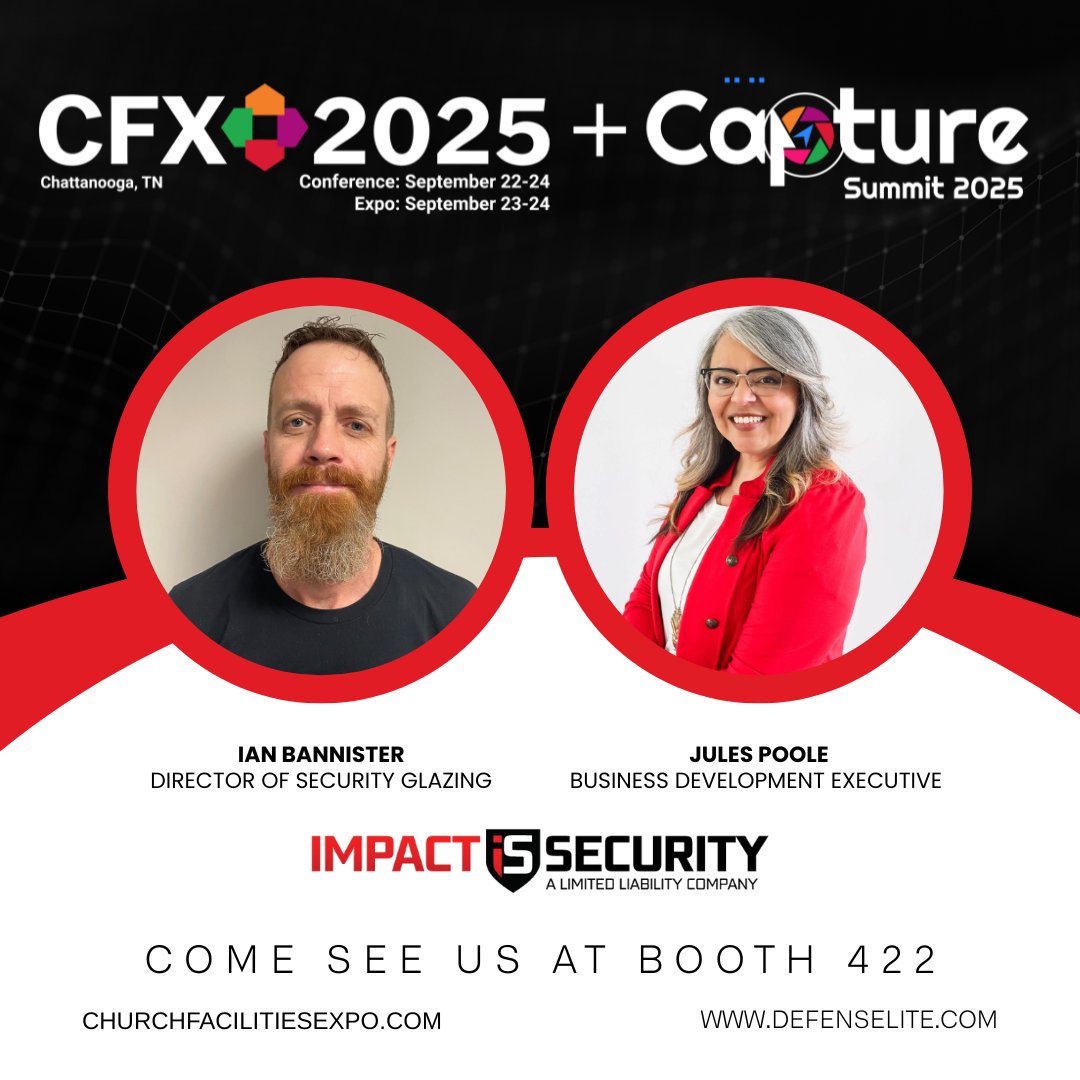 Learn how to strengthen the most vulnerable parts of your worship facility—glass doors and windows—at CFX 2025 Expo Booth 422, September 23–24. Contact us in advance to schedule a consultation and ensure focused time with our team during the show. defenselite.com
