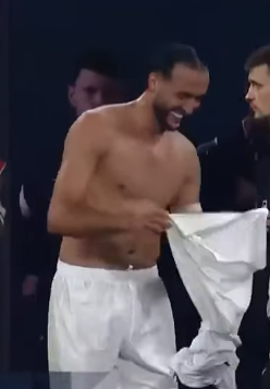 Benched_backup's tweet image. Zenit player Nader Ghandri was shown a red card during a Russian Premier League match and gave his shirt to a supporter   

After a VAR review overturned the decision, Ghandri had to retrieve his shirt from the fan and return to the game