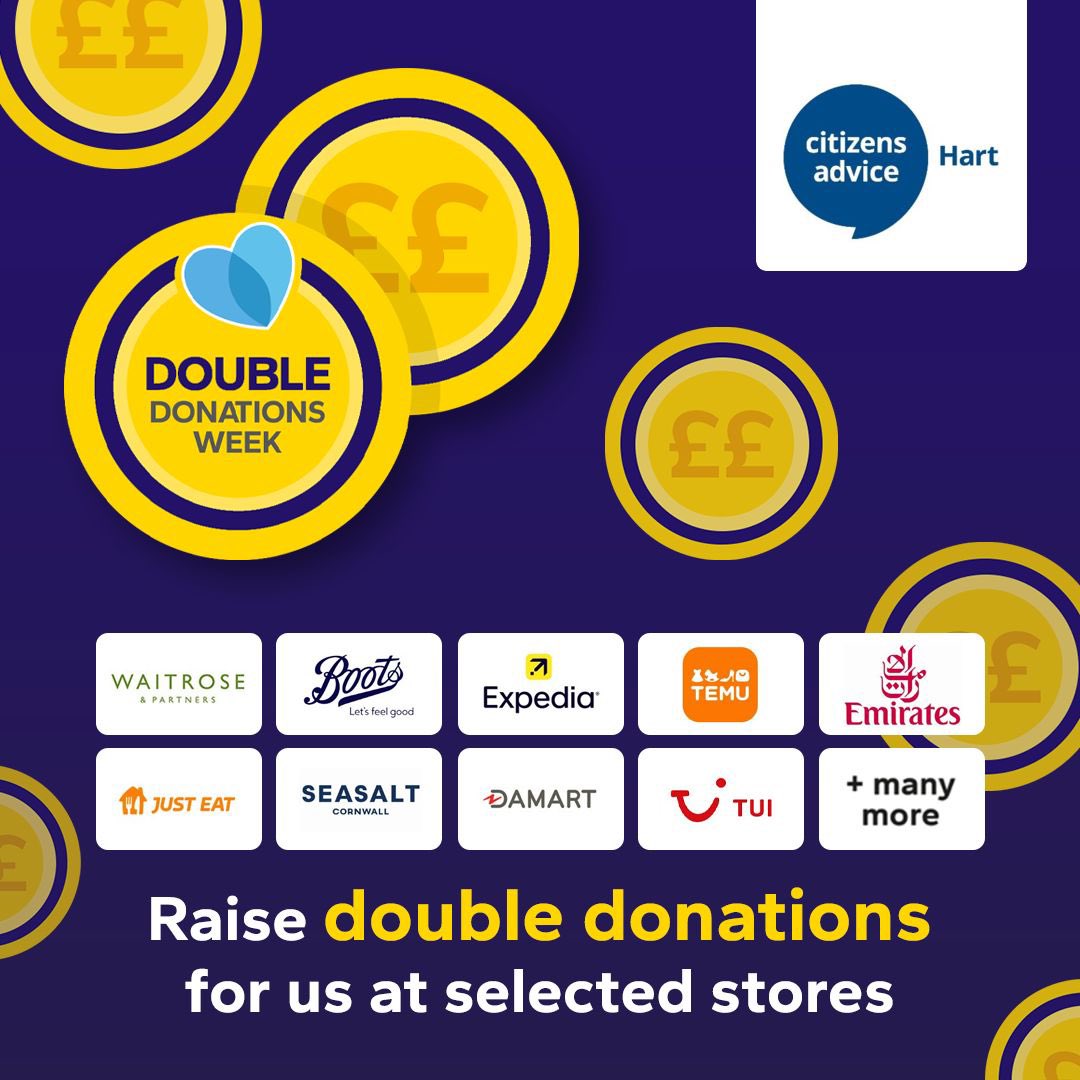 Your online shopping could raise DOUBLE the normal donation thanks to our friends at Give As You Live. It's completely free to use,  just click, shop and raise! Shop here ⬇️

tinyurl.com/2tn7zua9

#citzensadvicehart #giveasyoulive