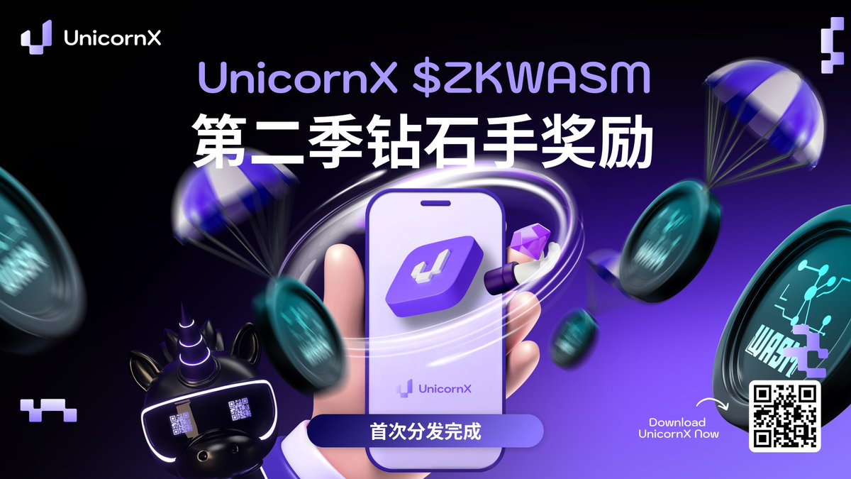 快去查看你的 UX 钱包吧！🪂

$ZKWASM 第二季钻石手奖励已完成首次分发！🎉