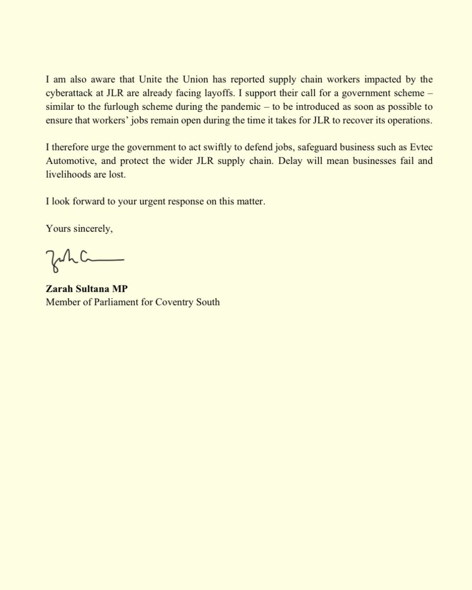 Zarah Sultana MP tweet media