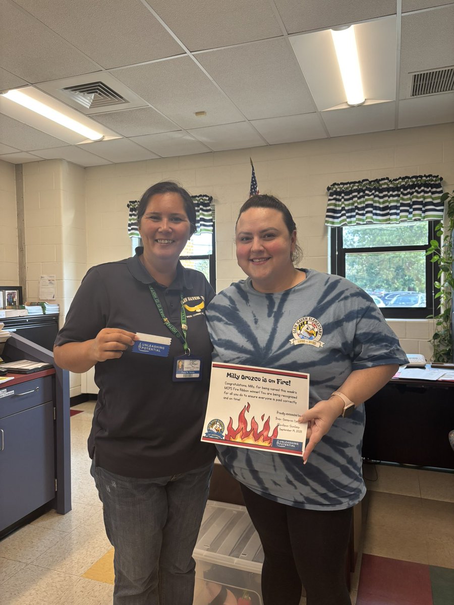 Congratulations to Mrs Orozco for being named our next <a href="/MCPS/">MCPS</a> Fire Ribbon Winner! Mrs Orozco is being recognized for all her hard work in ensuring everyone gets paid correctly and on time! #MCPSFutureReady <a href="/Director_DSLI/">Joe Rubens</a> <a href="/PTAGlenHaven/">Glen Haven Elementary PTA</a>