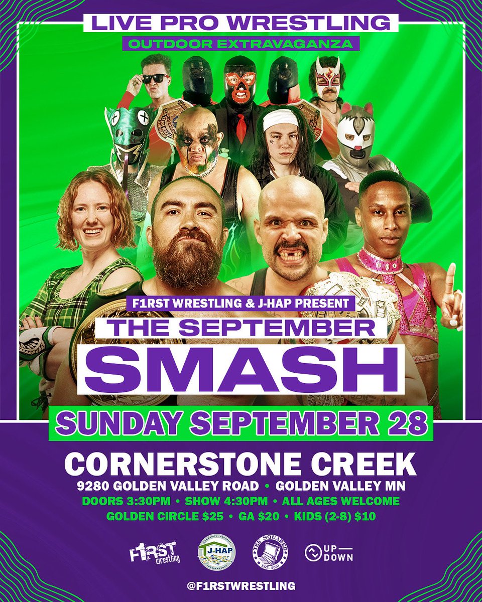 ❗️THIS SUNDAY❗️

👊🏻𝑻𝑯𝑬 𝑺𝑬𝑷𝑻𝑬𝑴𝑩𝑬𝑹 𝑺𝑴𝑨𝑺𝑯💥
Golden Valley, Minnesota
Doors 3:30pm | Show 4:30pm
All Ages Welcome

🎟️ eventbrite.com/e/september-sm… 

[All previously purchased tickets for ‘The Summertime Smash’ remain valid for this event.]