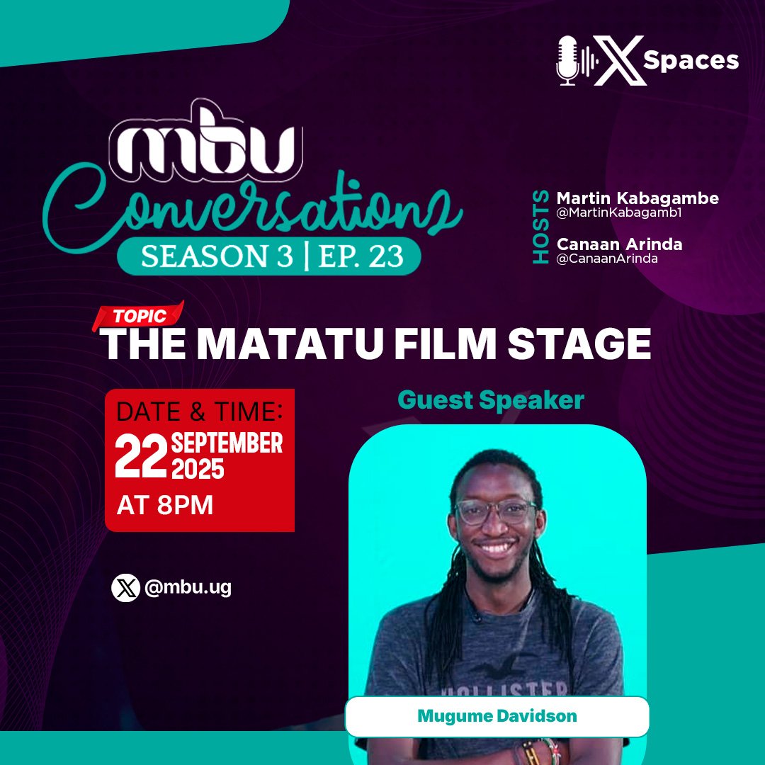 MBU's tweet photo. The Matatu Film Stage, which celebrates films across the African continent, returns for the third edition this october.
Tonight, we'll talk to one of the organisers of this year's edition to understand what they have for us and the future of the initiative.
#MBUSpaces https://t.co/GHmSujt3Yq