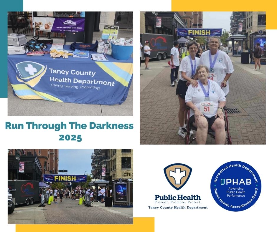 TaneyCoHealth's tweet photo. Last Saturday, we attended Run Through The Darkness hosted by the Ozarks Serenity Club! It is our pleasure to share mental health resources with our community. 🧠💚
#MentalHealth #RunThroughTheDarkness #TCHD #PublicHealth https://t.co/xmqkHswQuM
