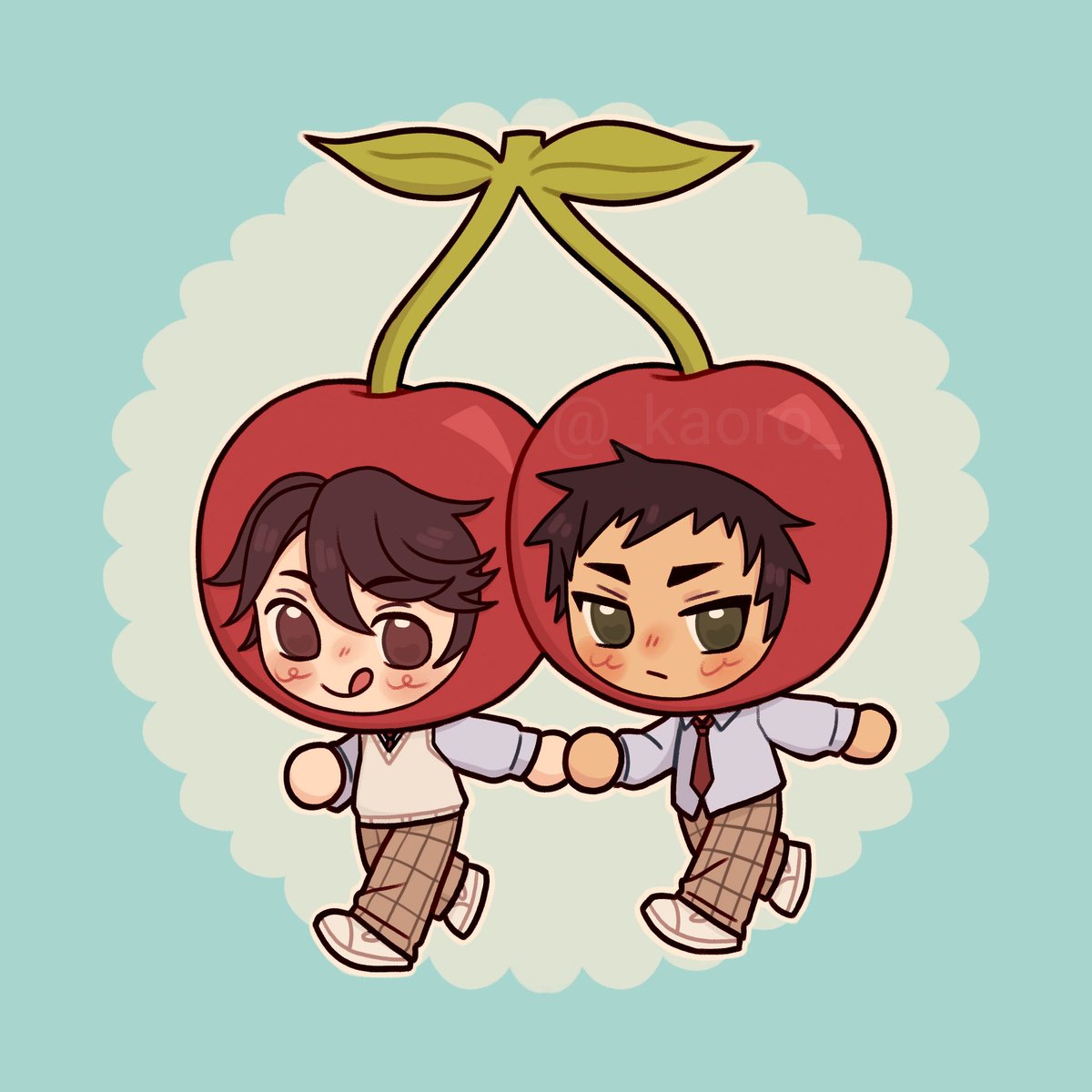 _kaoro__'s tweet photo. Happy belated bday to the iwaoiest evERRRR @oikawa_png ❤️‍🩹❤️‍🩹❤️‍🩹❤️‍🩹

Mini #iwaoi cherries for u🤸🏻🤸🏻 https://t.co/tE4ZMcnMSj