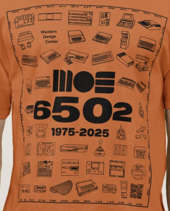Celebrate the 50th birthday of 6502 with a T-Shirt highlighting some of the many awesome products it has spawned so far! machineideas.com/6502
