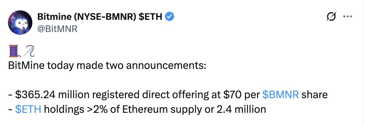 Jake__Wujastyk's tweet image. $BMNR They just raised $365 million at $70 price per share and people are selling.. 😂😂😂

Reminder: Price is currently at $56...