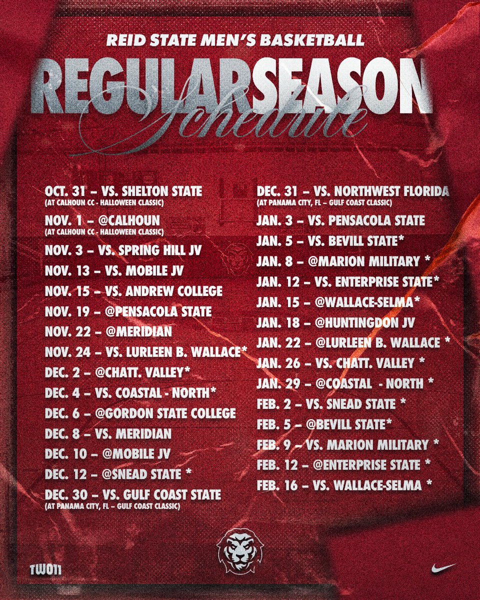 🚨2025-2026 Schedule Release🚨
Come see us in action this season!

#ReidUp | #GBR