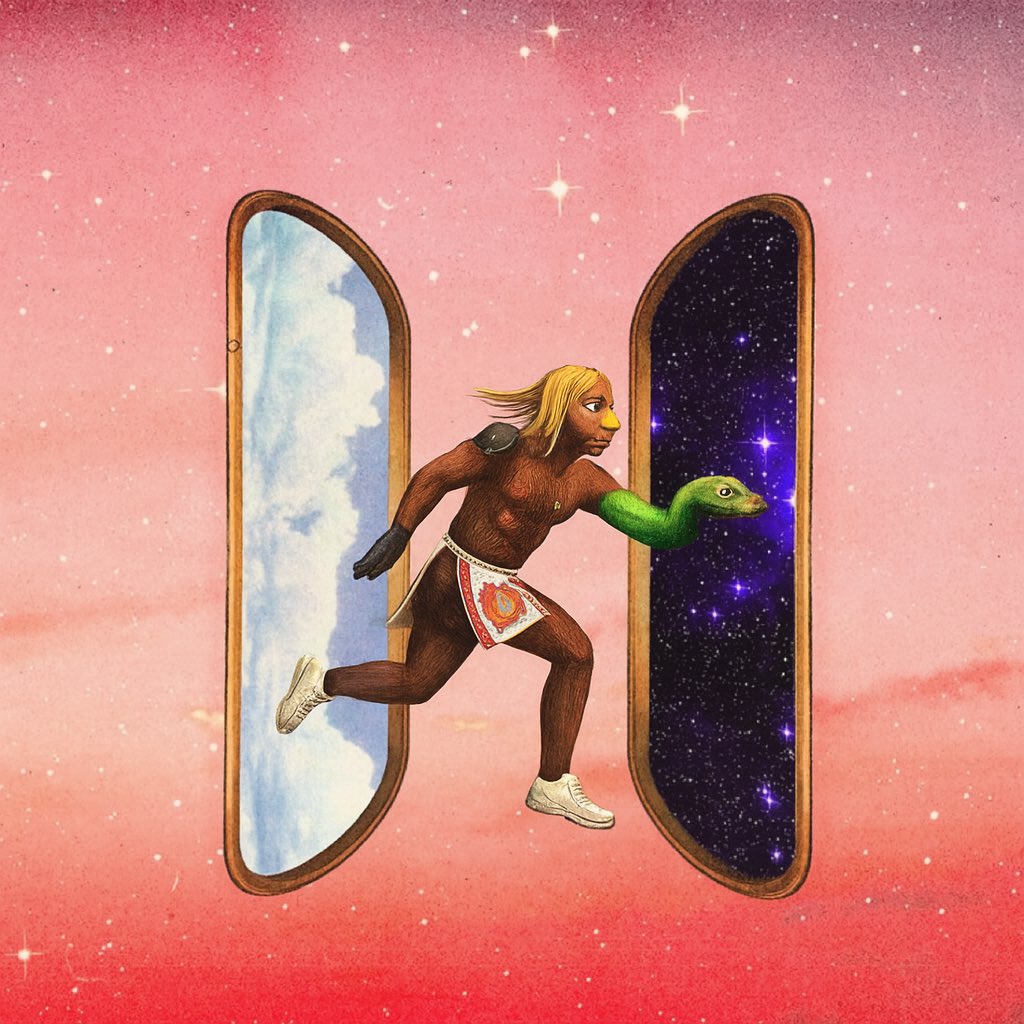 Through the tesseract
In between dimensions, yes