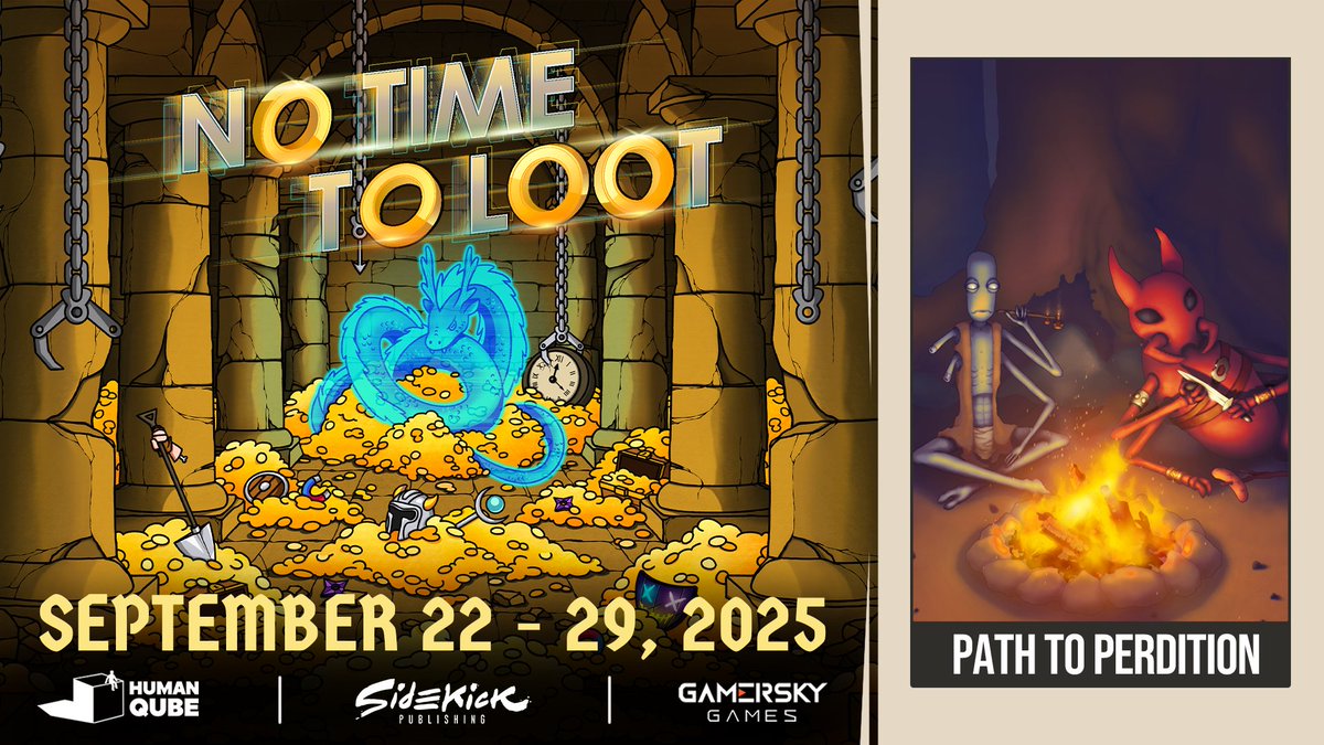 LoneOrbitGames's tweet photo. Tons of cool games for all the loot goblins out there at this year's edition of the 'No Time To Loot' festival!

Check out Path to Perdition here:
https://t.co/nJKviMUdIk

#NoTimeToLoot2025 #indiegame https://t.co/zn8GgzSHv3