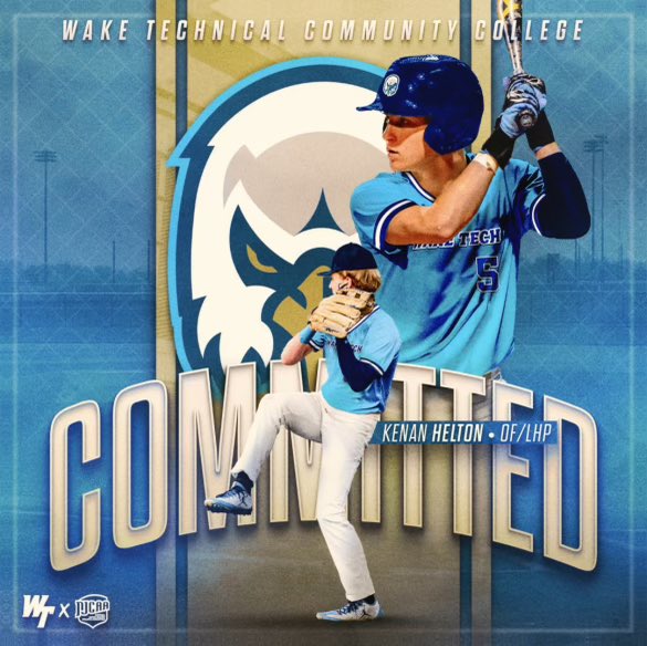 Congratulations to <a href="/Kenan_Helton/">Kenan Helton</a> on committing to play baseball for <a href="/waketechbsb/">Wake Tech Baseball</a>!