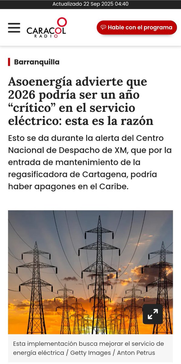 Regresa el fantasma del racionamiento de energía en la Región Caribe. Nada se salva, todos los sectores golpeados por el gobierno Petro, lo que tocan lo destruyen. ¡Así es el tal cambio!.