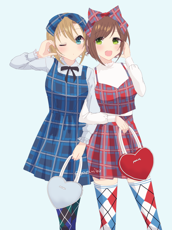 前川みく ,多田李衣菜 「のチェックシリーズをみくりーなに着て欲しいねぇ…」|さんずい🌸のイラスト