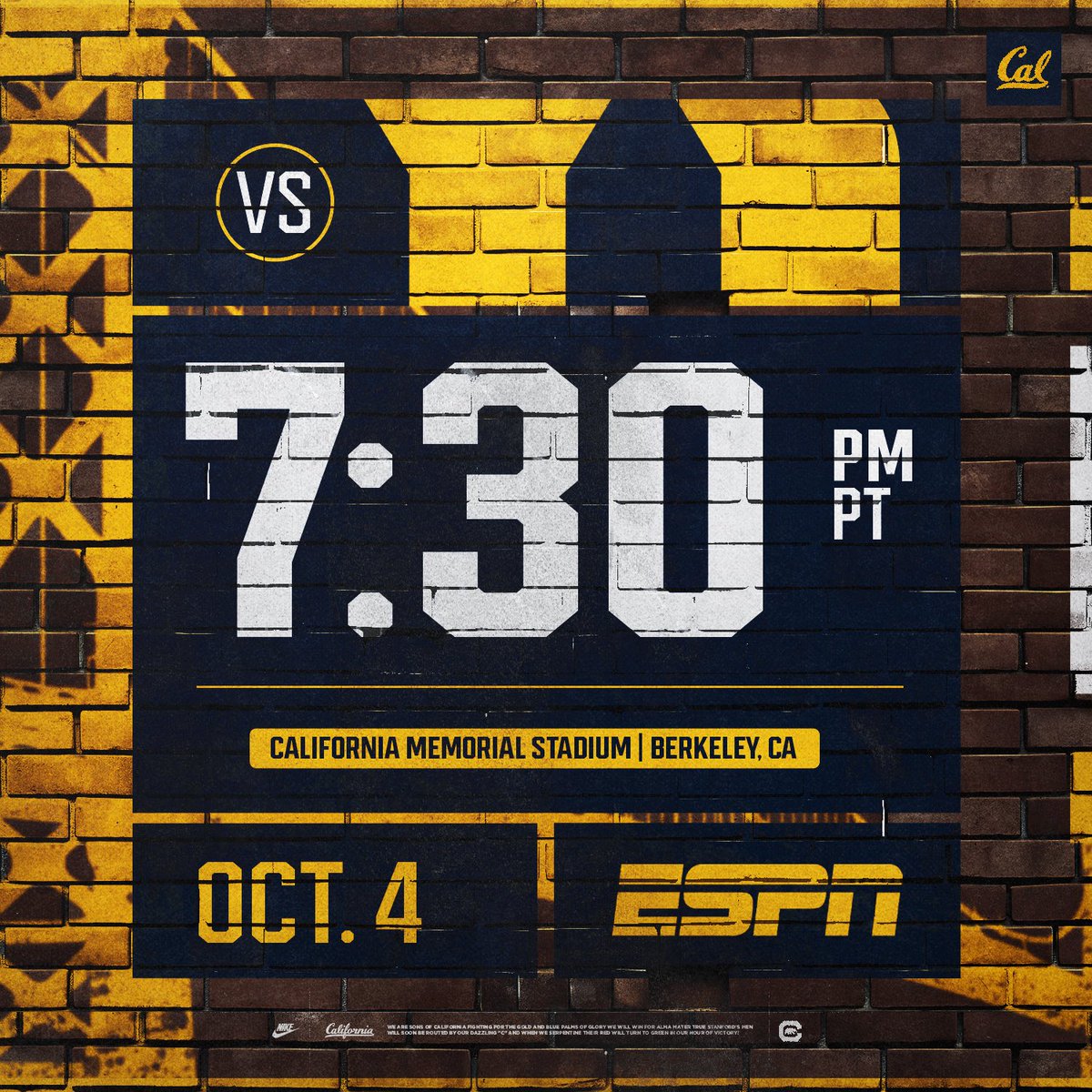Homecoming game time announcement 🐻

#SmartAndTough #GoBears