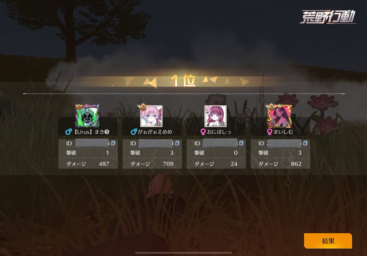 23:00 win✨

仲間がつよーい！💪
みんなキャリーありがとっ(｡˃ ᵕ ˂ *)nice✨
