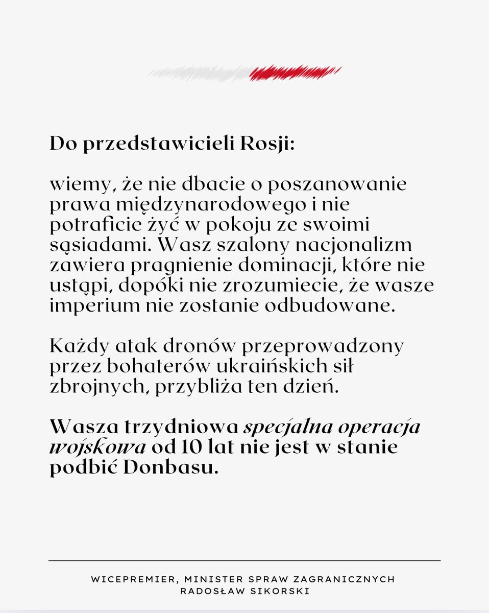 Podczas sesji Rady Bezpieczeństwa przekazałem dwie wiadomości. Pierwsza: