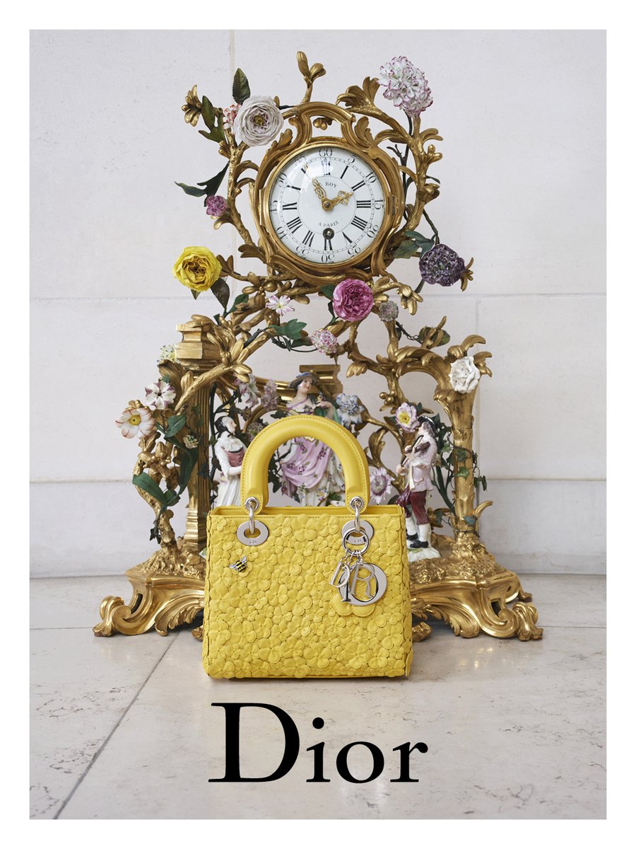 Dior's tweet image. The Lady Dior campaign by Jonathan Anderson
Yellow leather embroideries pay tribute to the flowers that shaped Monsieur Dior’s life, from the roses of his Granville childhood to the gardens he cultivated as a couturier
Photographed at the Pavillon de Musique de la Comtesse du…