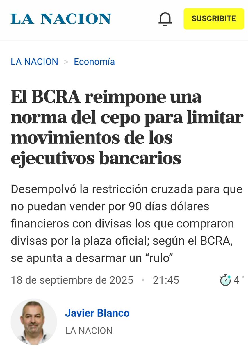 mcuvertino's tweet photo. #BuenLunes 
1. El BCRA reimplantó el cepo para operaciones financieras.
2. Eliminan las retenciones solo hasta después de las elecciones.
3. Buscan negociar una nueva deuda con el Tesoro Norteamericano
¿Cuál es la próxima medida para tener dólares? ¿Revisar colchones?
Lo que sí está claro es que lo único que avanza con @JMilei  y @LuisCaputoAR es la deuda.