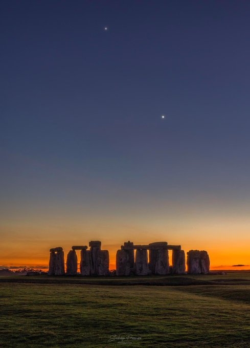 Jupiter and Venus over Stonehenge