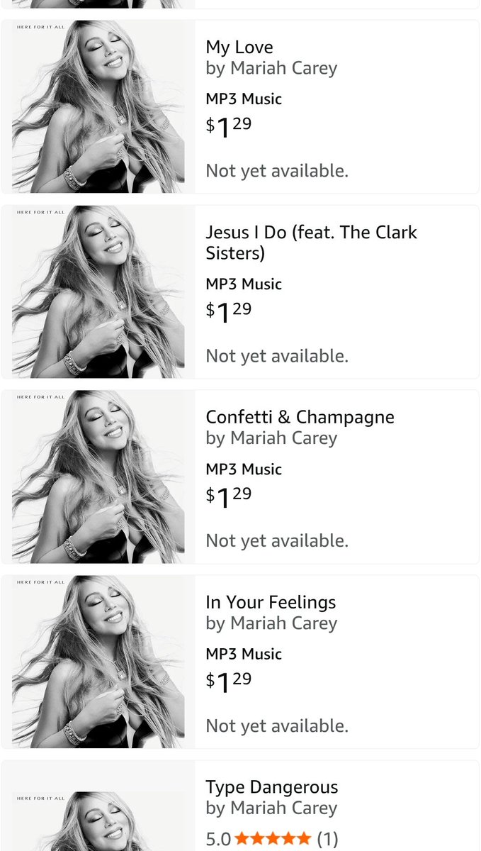 LAMB ALERT! 🚨

When purchasing <a href="/MariahCarey/">Mariah Carey</a>'s #HereForItAll digitally on Friday be sure to buy each track individually. 

 This will help the songs chart on the Hot 100 and it count as a sale and half for the Album instead of 1 sale. 
linktr.ee/mariahcarey