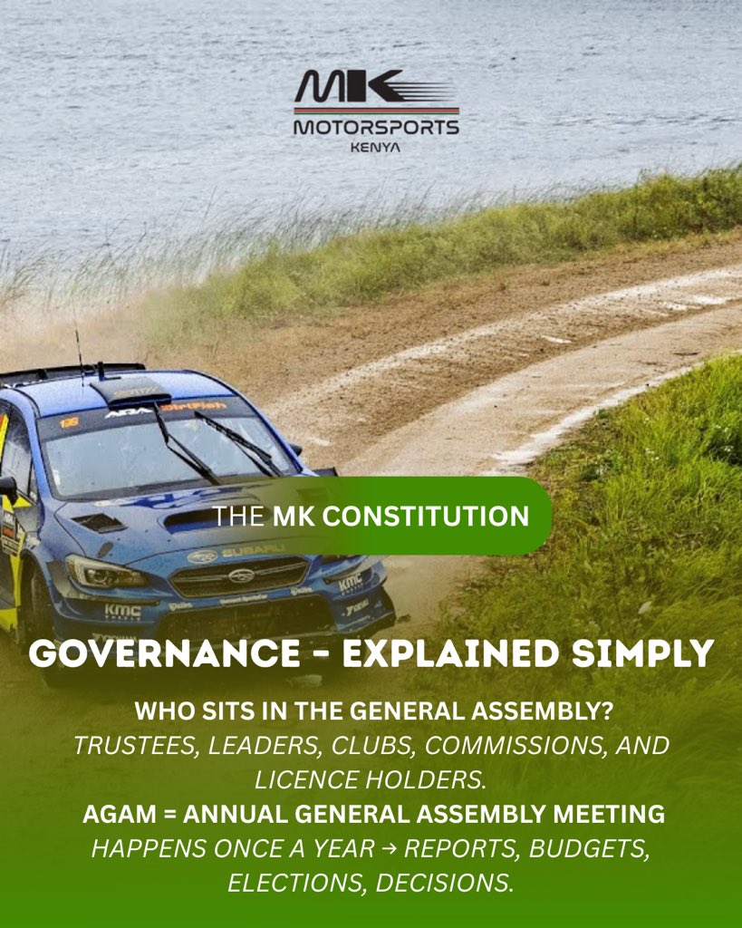 federationMSKE's tweet photo. The MK Constitution – Governance Simplified
👥 Who sits in the General Assembly?
Trustees, leaders, clubs, commissions, and licence holders.

📌 AGAM = Annual General Assembly Meeting
Held once a year → Reports, budgets, elections, decisions. https://t.co/sxkOETSRkG