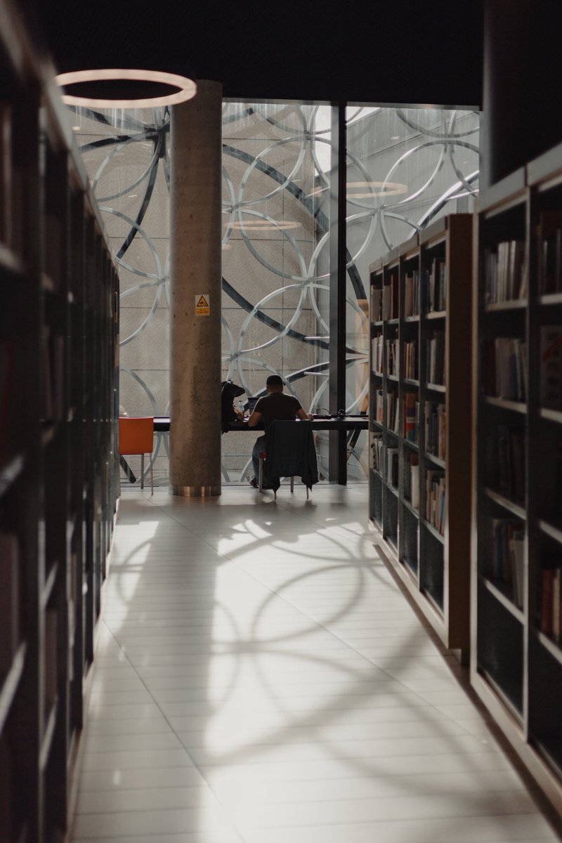 byjacklloyd's tweet photo. When the library feels more like a film set than a study space — the sun doing its thing! 🎬☀️📚b https://t.co/dUR1UadPFC