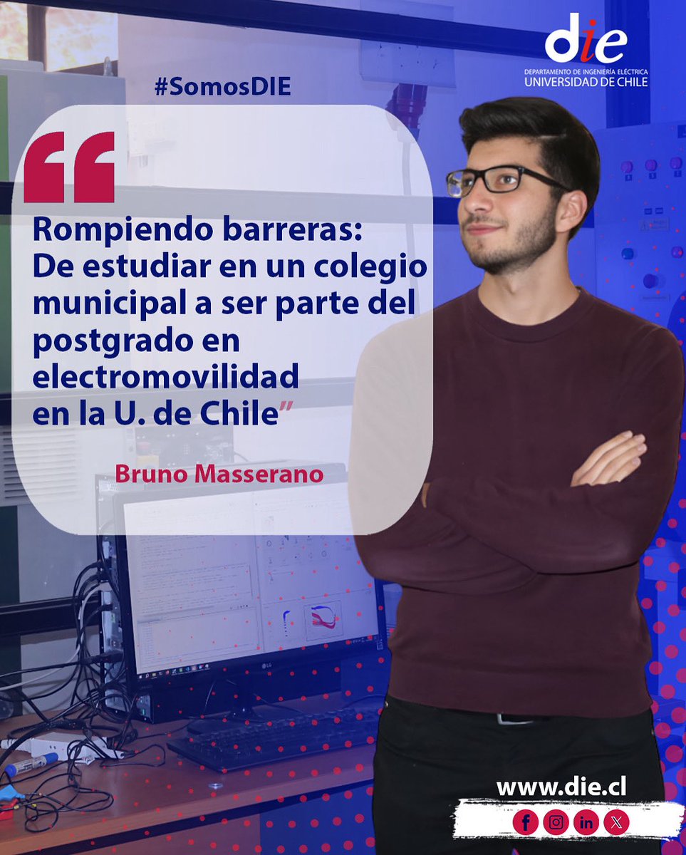 ¡Rompiendo barreras! 🚀 Bruno Masserano, de un colegio municipal en La Serena, logró puntaje nacional PSU y ahora brilla en electromovilidad en el DIE de la U. de Chile ¡Historias inspiradoras! 💡⚡
Más en: die.cl