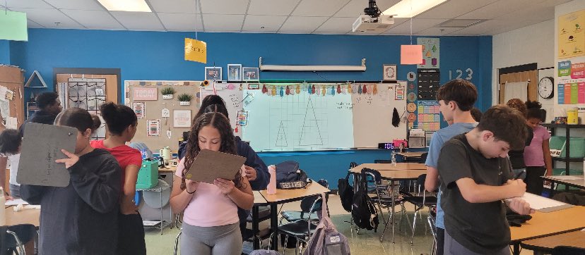 parker_middle's tweet image. Students in Ms. Ritchie, Ms. Galvin, and Ms. Cravenho’s math classroom are building knowledge and depth of understanding through communication, teamwork, and application of content!  #scalefactor #scalecopies @Taunton_Schools