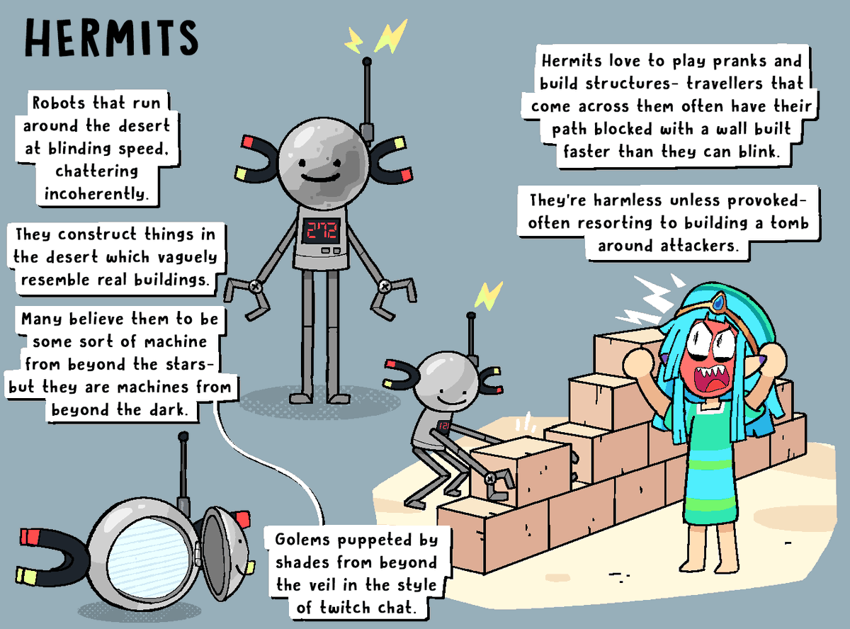 SpidersAccident's tweet photo. some robots in a desert. #sirenhands https://t.co/yIodTd59po