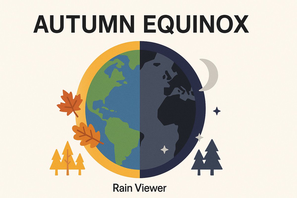 🍁 Autumn equinox = the skies get serious.
Equal day + night today… but from here, nights grow, temps drop fast, and storms move quicker.

Expect fog, sharp cold fronts, and pop-up downpours.
📡 Track it all in real time with Rain Viewer.
#Equinox #WeatherRadar #FallWeather