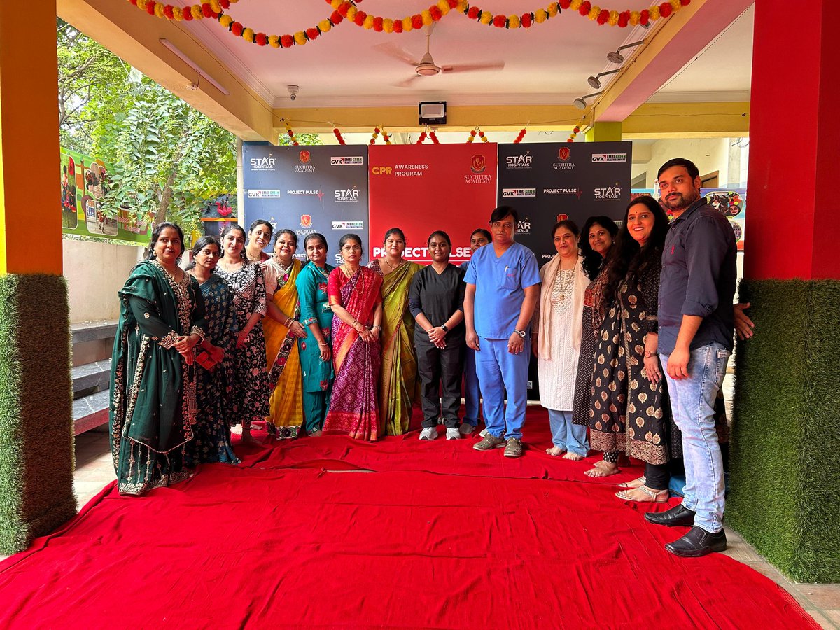 SuchitraAcad's tweet image. Project Pulse CPR Training Success! 35 participants learned life-saving skills with expert doctors from Star Hospital. Thanks to FirstCry Intellitots Preschool &amp;amp; Star Hospital for their support!  #ProjectPulse #CPRTraining #LifeSavingSkills