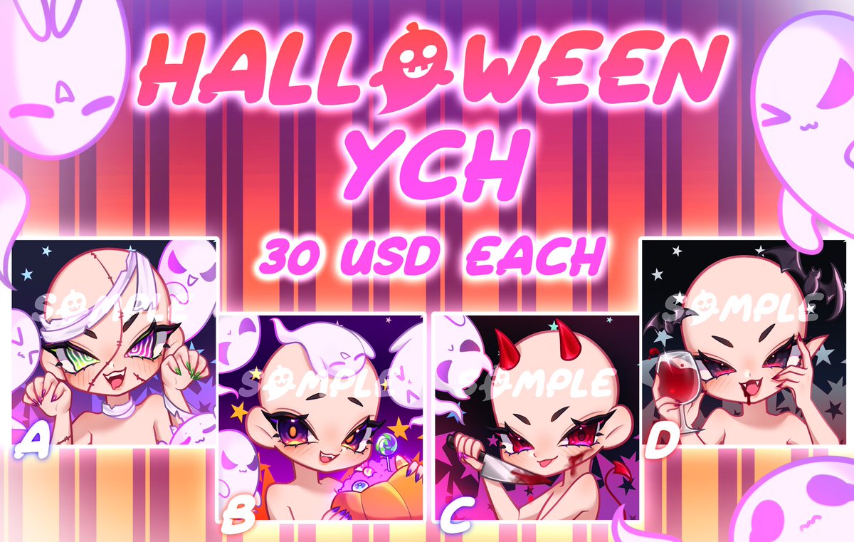 👻 These YCH icons are back! 🎃

You can get yours at vgen.co/lunay 💜

🧡 below you can see some samples! 🖤

#VGen #VGenOpen
