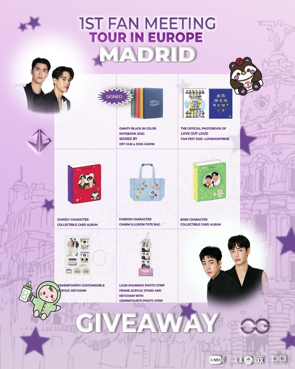 We remind you that there are only 3 days left to join the big GMMTV giveaway!💌

Hurry to our Instagram and take part

💫🙌🏼The winners will be announced on the 25th

linktr.ee/larockenter?ut…

#JossGawin1stEuropeanTour
#OffGun1stEuropeanTour
#JossGawin
#OffGun 
#GMMTV
#doconcert