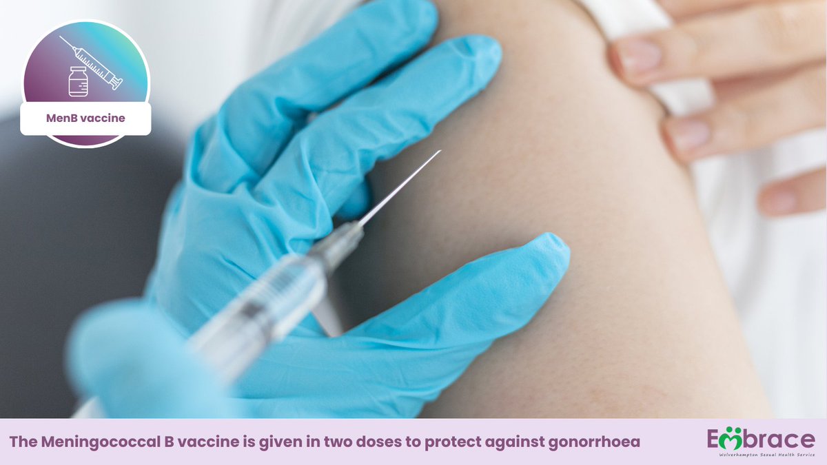 Starting August 2025, gay, bisexual, and other men who have sex with men at higher risk for gonorrhoea can get the MenB vaccine ‘Bexsero’ at Embrace clinics. Don’t forget your second dose! 👉🔗 embracewolverhampton.nhs.uk/help-and-advic…