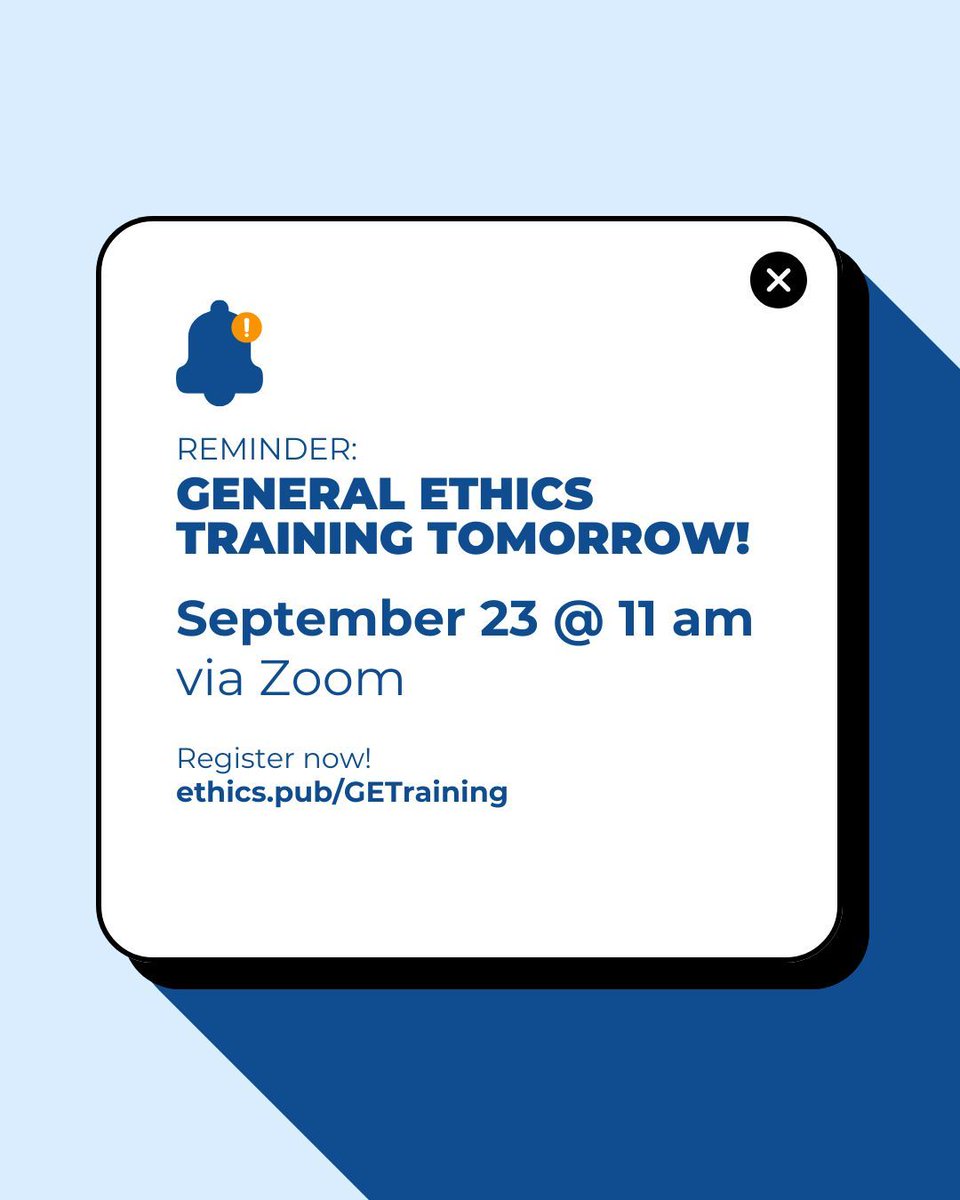Tuesdays are for ethics! if you are a <a href="/PhiladelphiaGov/">City of Philadelphia</a> employee who started in a year ending in 0/5 (2020; 2015; 2010; etc.), you must attend ethics training in 2025.
next session is TOMORROW 9/23 @ 11am via Zoom
register at ethics.pub/GETraining; more dates are available!