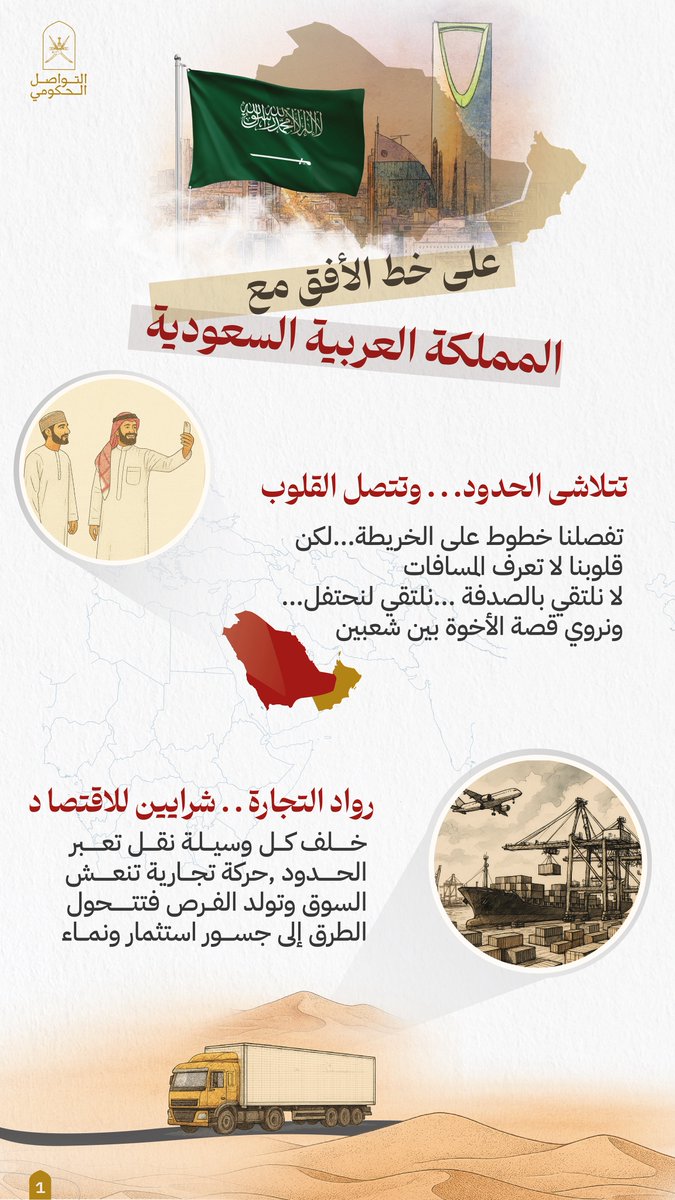 Oman_GC's tweet image. من هُنا من أرض المحبة في سلطنة عُمان 🇴🇲 إلى وطن الشموخ في المملكة العربية السعودية 🇸🇦

كل عام وأرضكم وشعبكم في أمن وازدهار 

#اليوم_الوطني_السعودي
#التواصل_الحكومي
