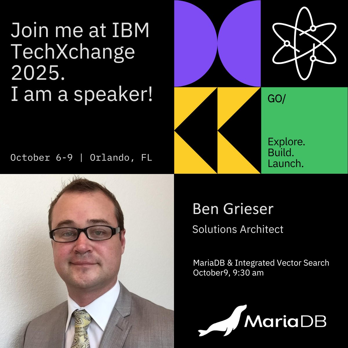 mariadb's tweet image. 📍Orlando, FL
📅October 6-9, 2025 

The #MariaDB team will be at @IBM TechXchange! 

Don’t miss your chance to attend our live demo on October 9 at 9:00 am ET, where we’ll dive into how you can meet the demand for #AI and machine learning in #database management by integrating…