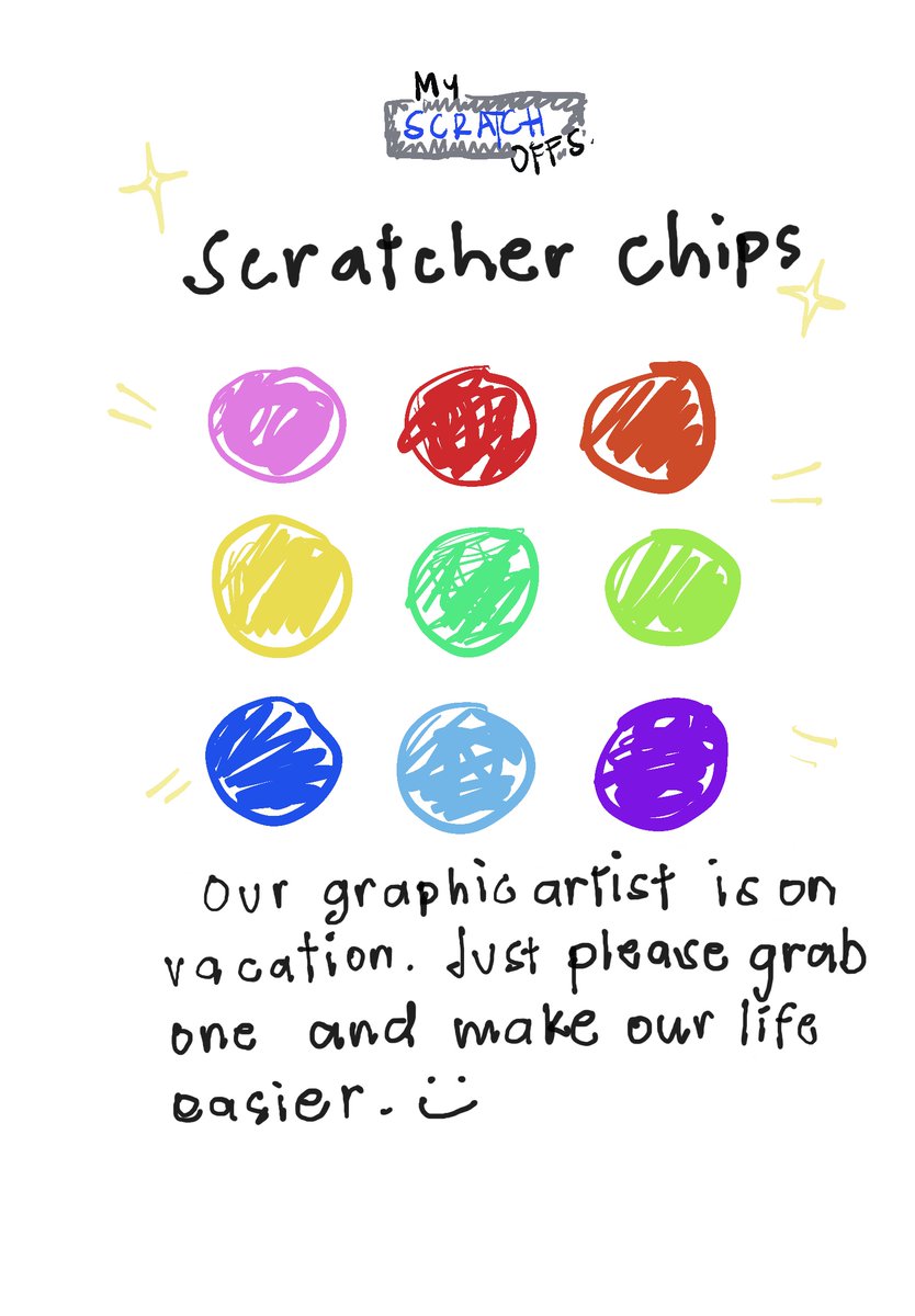 Had so much fun doodling this… and also, please buy!

Buy here please, thank you. myscratchoffs.com/collections/sc…

#MyScratchOffs #ScratcherChip #FirstTimeDoodle #PleaseBuy #NotAnArtAccount #AtLeastWeTried