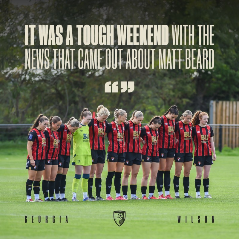 AFCBournemouthW's tweet photo. A fitting tribute ❤️ 

Georgia Wilson dedicated her first #afcb goal in memory of Matt Beard.