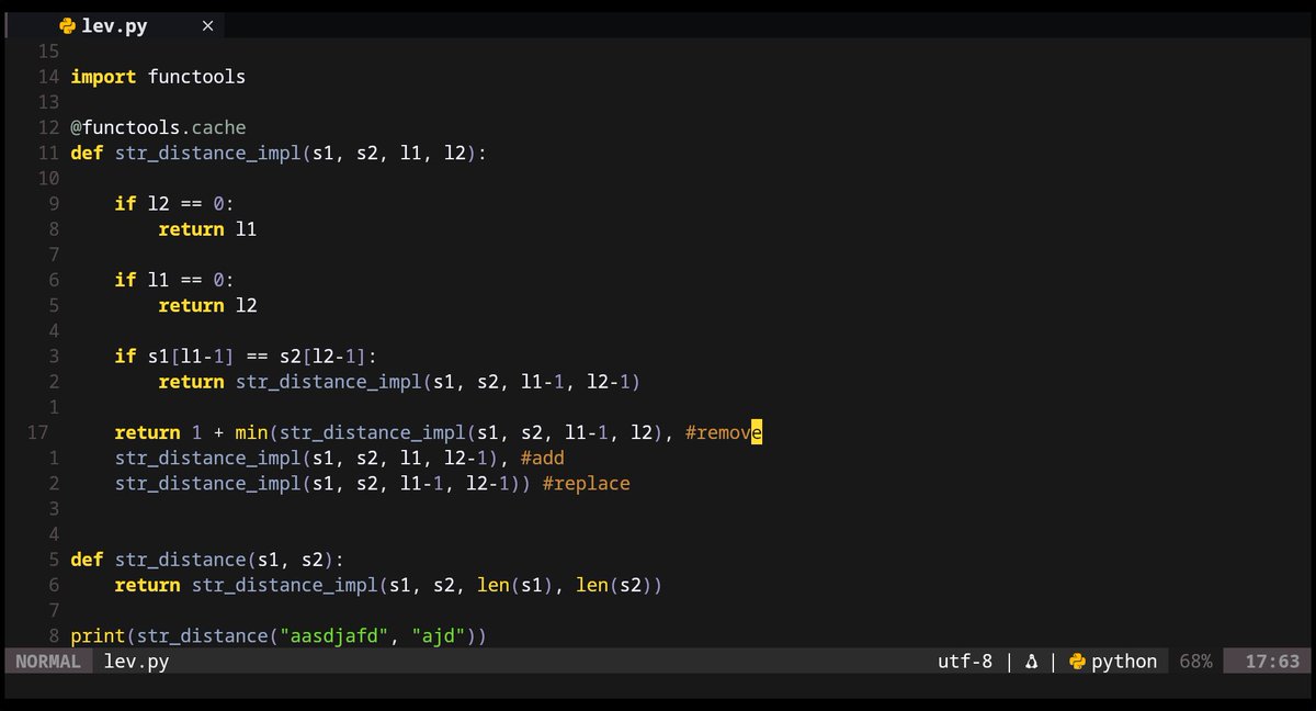 harshev0's tweet image. do you know python has  built-in memoization, with functools you can memoize a recursive fucntion.