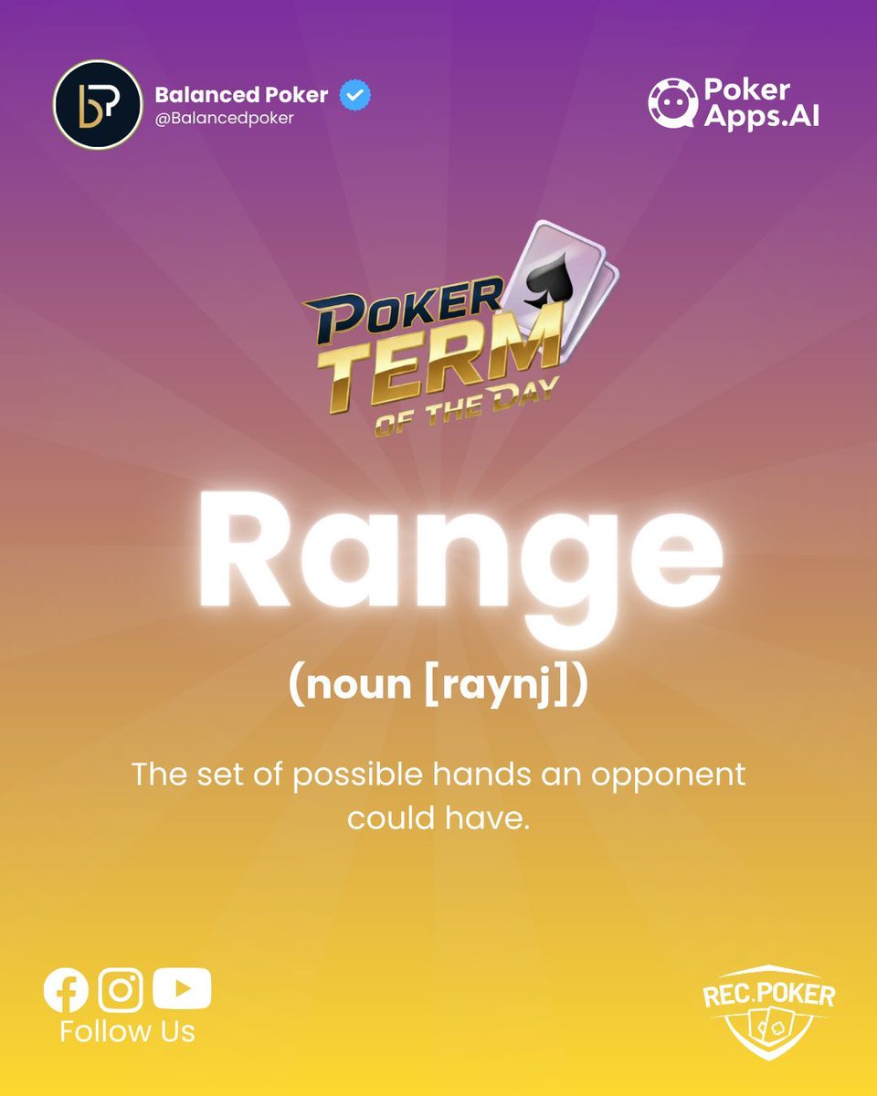 Range — Put them on a range, not one hand. 🔎
#PokerThinking #BalancedPoker #RecPoker
