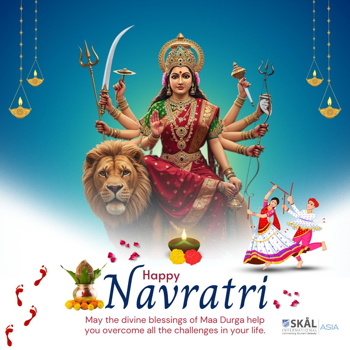 AsiaSkal's tweet photo. The nine nights of Navratri are a time of faith, joy, and cultural celebrations. May each day inspire you with strength, fill your heart with love, and guide you towards prosperity.
Skål International Asia wishes you a divine Navratri filled with joy, love, and blessings! 🌸🌼 https://t.co/DeVHwPNqnz