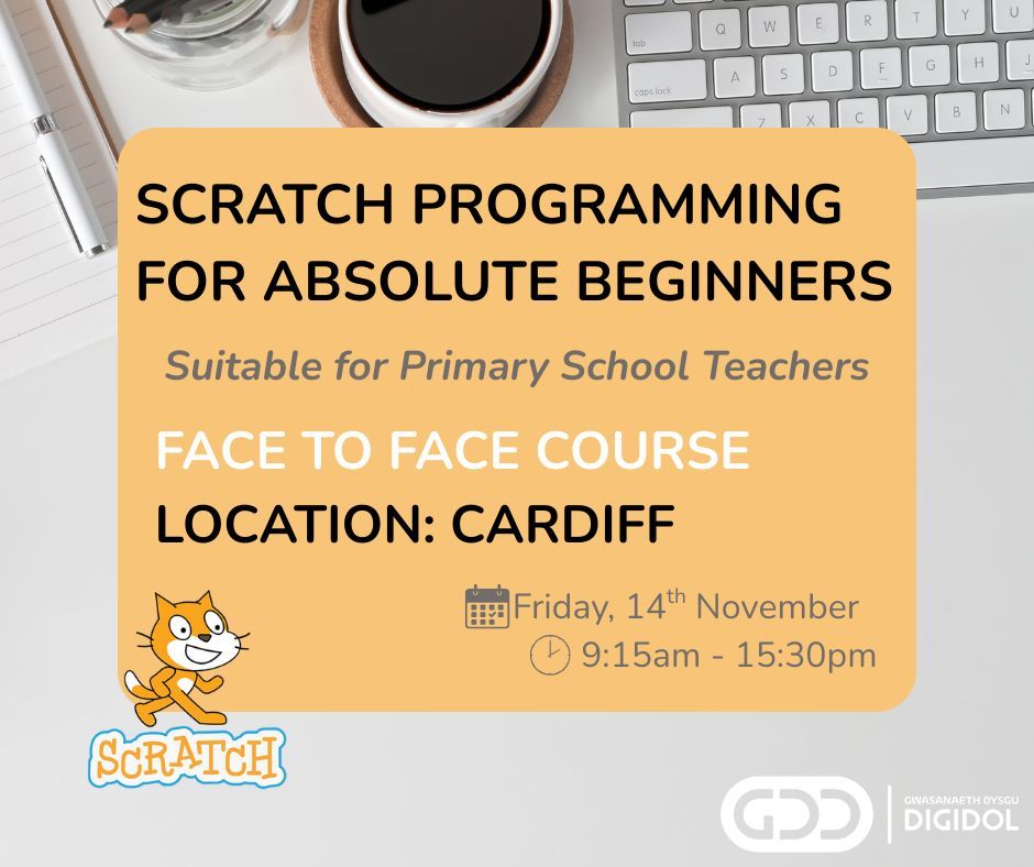 📣Cwrs Rhaglennu Scratch wyneb yn wyneb!

Cwrs i'r dibrofiad i ddefnyddio'r meddalwedd rhaglennu Scratch!

Cyflwynydd: Daron Harris👨‍🏫 

Ffocws: Llythrennedd - Adrodd Straeon, Animeiddio a Chreu Gemau.

📍 Caernarfon
📍 Conwy
📍 Caerdydd

Cofrestru👉tinyurl.com/yveadawu