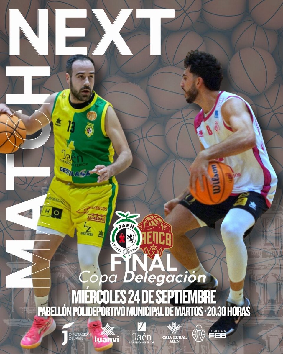 🔛 𝗣𝗿𝗼́𝘅𝗶𝗺𝗼 𝗣𝗮𝗿𝘁𝗶𝗱𝗼 –  Final de Copa Delegación

🆚 <a href="/jaen_cb/">Jaén Club Baloncesto</a>  – 🚍 Pabellón Municipal de Martos
🗓️ 24/09 🕒 20:30

🪙 Entrada gratuita

#SomosJaén💛